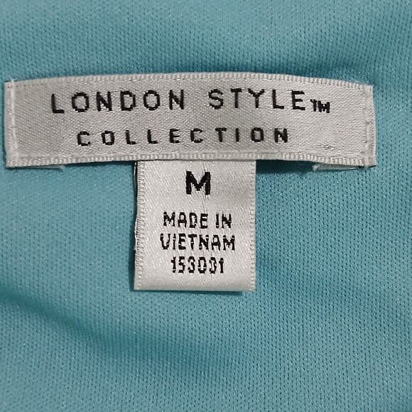 London Style Collection Med Sleeveless Slit Green/Blue Tropical print Maxi Dress - Picture 2 of 14